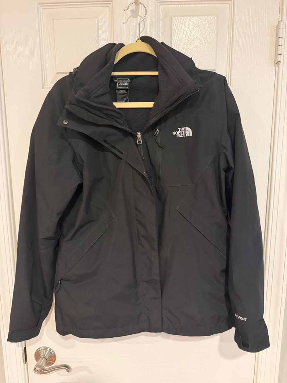 The North Face Women's Black Waterproof HyVent Jacket with Hood & Shell